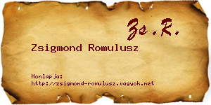 Zsigmond Romulusz névjegykártya